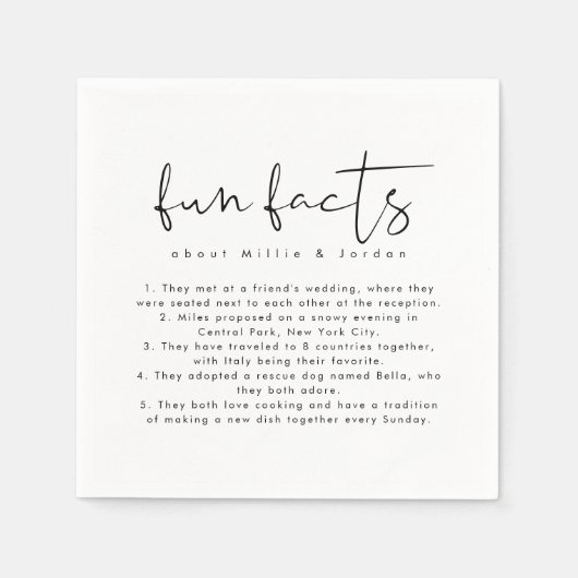 Serviette En Papier Fun Fun Fun Fun Faits Mariage (Devant)