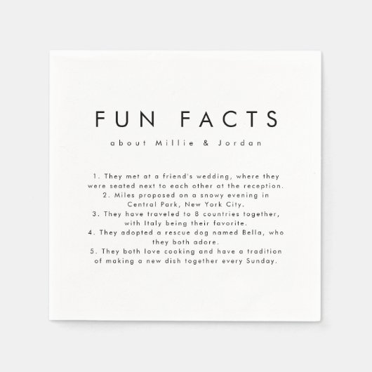 Serviette En Papier Fun Fun Fun Fun Faits Mariage (Devant)