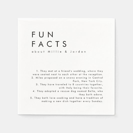 Serviette En Papier Fun Fun Fun Fun Faits Mariage (Devant)