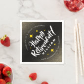 Serviette En Papier Fun Gold Glitter Stars Retirement New Adventures (En situation)