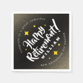 Serviette En Papier Fun Gold Glitter Stars Retirement New Adventures (Devant)