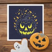 Serviette En Papier Fun Halloween Black Jack-o'-lantern Citrouille Éff