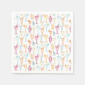 Serviette En Papier Fun Hand Drawn Cocktail Motif de mariage (Devant)