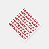 Serviette En Papier Fun Ho Ho Ho Texte Rouge Fête Motif Noël (Coin)