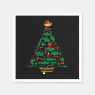 Serviette En Papier Fun Holiday Fisherman's Fishing Christmas Tree