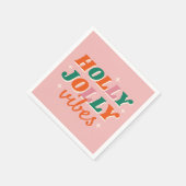 Serviette En Papier Fun Holly Jolly Vibes Design de Noël (Coin)