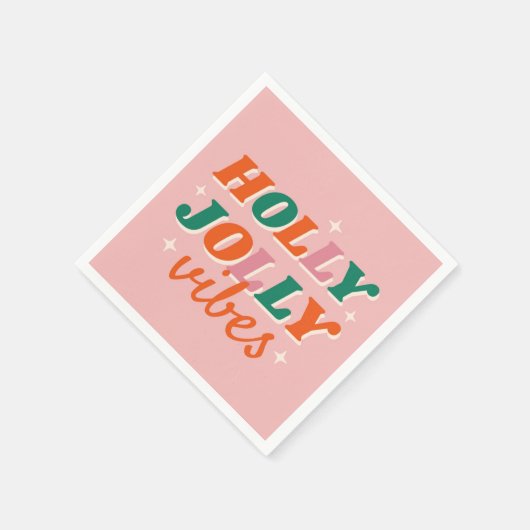 Serviette En Papier Fun Holly Jolly Vibes Design de Noël (Coin)