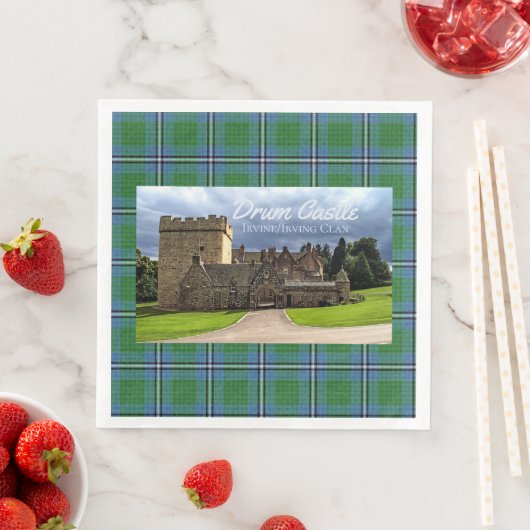 Serviette En Papier Fun Irvine/Irving Clan's Drum Castle Tartan (En situation)