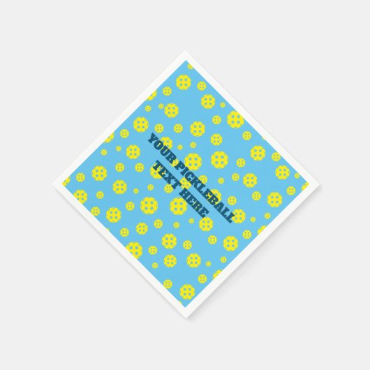 Serviette En Papier Fun jaune pickleball motif personnalisées serviett (Coin)