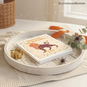 Serviette En Papier Fun Leo Premier Anniversaire & Gold Confetti