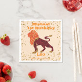 Serviette En Papier Fun Leo Premier Anniversaire & Gold Confetti (En situation)