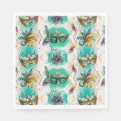 Serviette En Papier Fun Mardi Gras Masques (Devant)