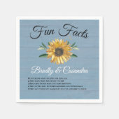 Serviette En Papier Fun Mariage rustique Faits tournesol Dusty Blue Wo (Devant)