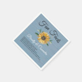 Serviette En Papier Fun Mariage rustique Faits tournesol Dusty Blue Wo (Coin)