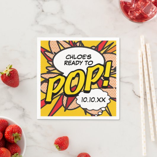 Serviette En Papier Fun Moderne Prêt à POP Baby shower (En situation)