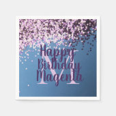 Serviette En Papier Fun Monogram Lavender Confetti Anniversaire (Devant)
