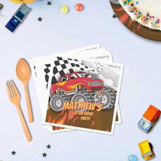 Serviette En Papier Fun Monster Truck Birthday