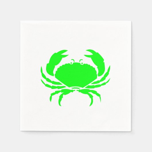 Serviette En Papier Fun néon vert crabes motif mignon moderne (Devant)