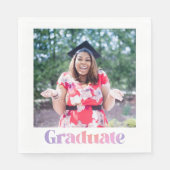 Serviette En Papier Fun Nostalgic Photo Pastel Retro Graduation Party (Devant)