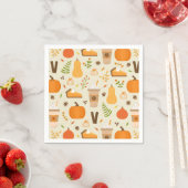Serviette En Papier Fun Orange Fall Motif (En situation)