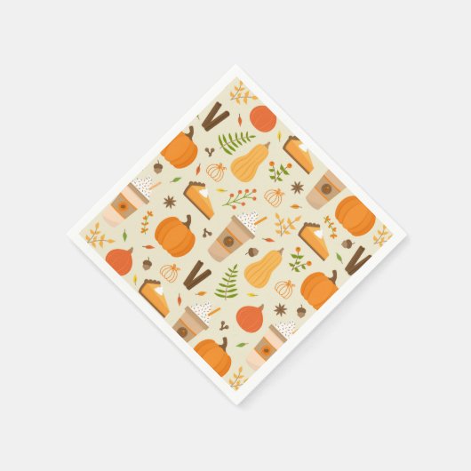 Serviette En Papier Fun Orange Fall Motif (Coin)