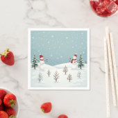 Serviette En Papier Fun party et repas avec snowman (En situation)