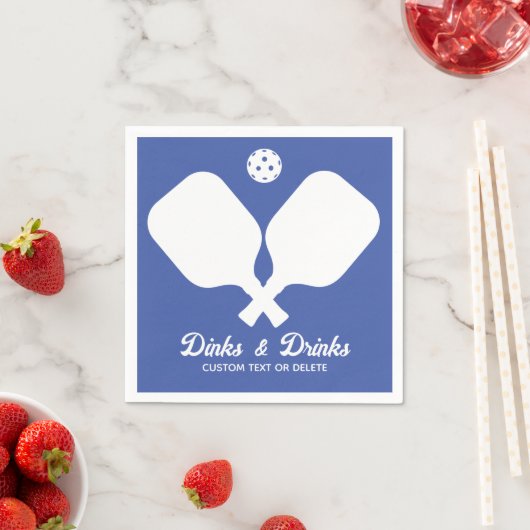 Serviette En Papier Fun Pickleball Party Dinks et Boissons texte perso (En situation)