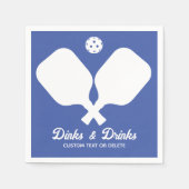 Serviette En Papier Fun Pickleball Party Dinks et Boissons texte perso (Devant)