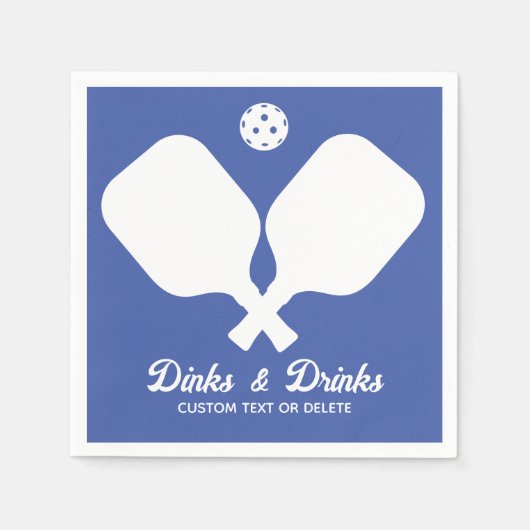 Serviette En Papier Fun Pickleball Party Dinks et Boissons texte perso (Devant)