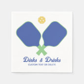 Serviette En Papier Fun Pickleball Party Dinks et Boissons texte perso (Devant)