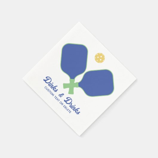 Serviette En Papier Fun Pickleball Party Dinks et Boissons texte perso (Coin)