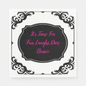Serviette En Papier Fun Pink Black White Bunc Dice Party (Devant)