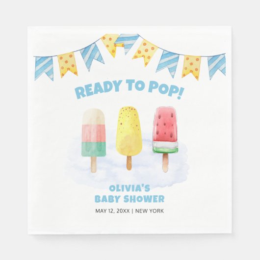Serviette En Papier Fun Popcicle Prêt à pop Baby shower de crème glacé (Devant)
