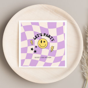 Serviette En Papier Fun Preppy Pastel rose Y2K Rétro Anniversaire serv
