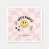 Serviette En Papier Fun Preppy Pastel rose Y2K Rétro Anniversaire serv (Devant)