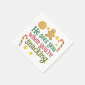 Serviette En Papier Fun Quote Sees you while snacking Christmas  (Coin)