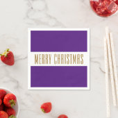 Serviette En Papier Fun Regal Violet Blanc Joyeux NOËL Stripes (En situation)