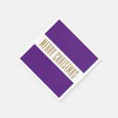 Serviette En Papier Fun Regal Violet Blanc Joyeux NOËL Stripes (Coin)
