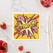 Serviette En Papier Fun Retro Bande Dessinée ZOOM (En situation)