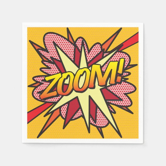 Serviette En Papier Fun Retro Bande Dessinée ZOOM (Devant)