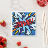 Serviette En Papier Fun Retro Comic Book ZOMG (En situation)