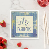 Serviette En Papier Fun Retro encadré Cinquante et FABULEUX! Anniversa (En situation)