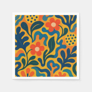 Serviette En Papier Fun Retro Garden Collage Motif Motif