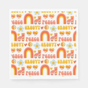 Serviette En Papier Fun rétro moderne hippie des paroles et arc en cie