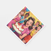 Serviette En Papier Fun Retro Pop Art Comic Mid-Century Birthday (Coin)