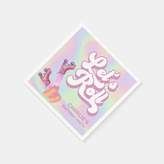 Serviette En Papier Fun Roll Fun Retro Roller Skating Girls Anniversai (Coin)