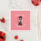 Serviette En Papier Fun Rose Girl Pirate (En situation)