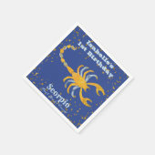 Serviette En Papier Fun Scorpio Premier Anniversaire & Gold Confetti (Coin)