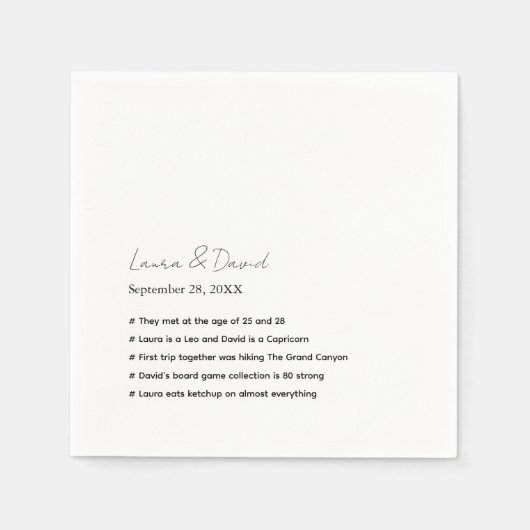 Serviette En Papier Fun Script moderne personnalisé Faits Mariage Papi (Devant)