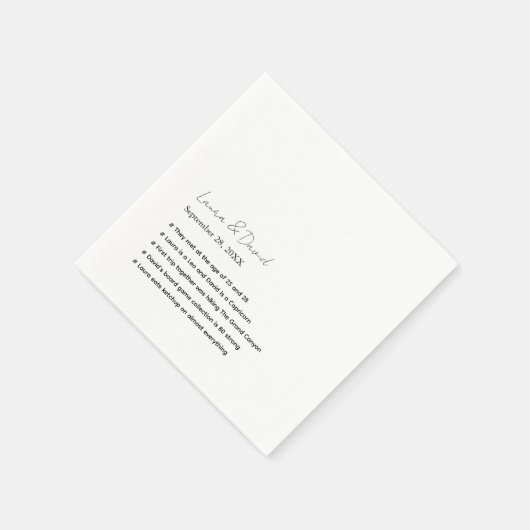 Serviette En Papier Fun Script moderne personnalisé Faits Mariage Papi (Coin)